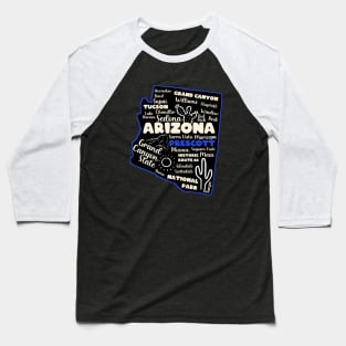 Arizona Prescott map arizona state usa arizona tourism Prescott tourism Baseball T-Shirt